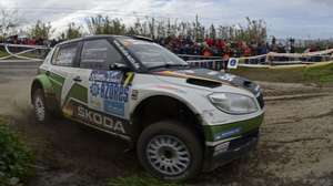 Germany pilot, Sepp Wiegand, at the wheel of a Skoda Fabia 207 S2000, during the leg 2 of the IRC Sata Rallye Açores, Ponta Delgada, Azores, Portugal, 24 february 2012.  EDUARDO COSTA / LUSA