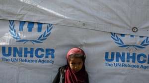 epa10037480 A displaced Yemeni girl stands next to a makeshift shelter amid a heightened food insecurity, at a camp for Internally Displaced Persons (IDPs) on the outskirts of Sana'a, Yemen, 29 April 2022 (issued 27 June 2022). The World Food Programme (WFP) announced on 27 June 2022 that it was forced to reduce aid to millions of people at risk of hunger in war-ravaged Yemen due to a financial shortfall and the knock-on effects of the war in Ukraine. WFP provides monthly food aid to about 13 million out of Yemen's 30-million population. Five million Yemenis are now receiving less than 50 percent of their daily requirement, while another eight million are receiving only 25 percent of their daily needs. Yemen is experiencing a severe food insecurity because of more than seven years of war between the Houthis and the Saudi-backed government.  EPA/YAHYA ARHAB