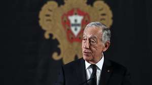 O Presidente da República, Marcelo Rebelo de Sousa, intervém durante a receção aos elementos da Força Operacional Conjunta (FOCON) que esteve em missão na Turquia, no Antigo Picadeiro Real, em Lisboa, 22 de fevereiro de 2023. ANTÓNIO COTRIM/LUSA