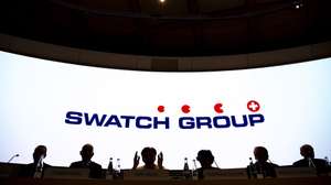 epa07436217 (L-R): Pierre-Andre Buehler, Member of the Management Board, Thierry Kenel, CFO Swatch Group, Nick Hayek, CEO Swatch Group, Florence Ollivier-Lamarque, Member of the Management Board, Francois Thiebaud, Member of the Management Board, and Mougahed Darwish, Member of the Management Board, during a press conference of the year 2018 final results of Swiss watch company Swatch Group, in Biel, Switzerland, 14 March 2019.  EPA/ANTHONY ANEX