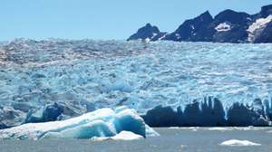 epa10431537 Small masses of ice in the Gray Glacier, in Chilean Patagonia, 25 December 2022 (issued 26 January 2023). The academic and glaciologist from the University of Chile Alexis Segovia told EFE on 26 January that the recent detachment of a large mass of ice in Antarctica is 'a common phenomenon' and is not directly related to the climate crisis, although this could negatively affect the iceberg. According to a press release by the British Antarctic Survey (BAS), a huge iceberg (1550 km2), almost the size of Greater London, broke off the 150m thick Brunt Ice Shelf on 22 January, after cracks that have been developing naturally over the last few years extended across the entire ice shelf, causing the new iceberg to break free.  EPA/JAVIER MARTIN