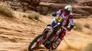 epa11059590 Portuguese rider Joaquim Rodrigues of Hero MotoSports Team Rally in action during the prologue of the 2024 Rally Dakar, in Al-Ula, Saudi Arabia, 05 January 2024.  EPA/ANDREW EATON