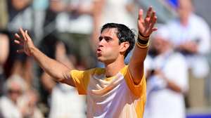 epa11490218 Portugal&#039;s Nuno Borges celebrates after winning the Men&#039;s Singles final against Spain&#039;s Rafael Nadal at the Swedish Open tennis tournament in Bastad, Sweden, 21 July 2024.  EPA/Bjorn Larsson Rosvall  SWEDEN OUT