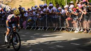 epa10100522 Katarzyna Niewiadoma from Poland of team Canyon-SRAM in action during the 8th stage of the Tour de France women&#039;s cycling race over 123,3 kms from Lure to La Super Planche des Belles Filles, France, 31 July 2022.  EPA/JEAN-CHRISTOPHE BOTT