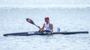 O canoista  português Fernando Pimenta disputa a final de K1 500m durante os Jogos Olímpicos de Paris, em Paris, França, 10 de agosto de 2024. HUGO DELGADO/LUSA