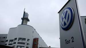 epa11584086 The Volkswagen logo is seen at the Volkswagen (VW) vehicle factory in Osnabruck, Germany, 04 September 2024. Europe's largest car manufacturer announced that it would tighten austerity measures at its core VW brand. Volkswagen Group said it can no longer rule out plant closures in Germany.  EPA/CHRISTOPHER NEUNDORF