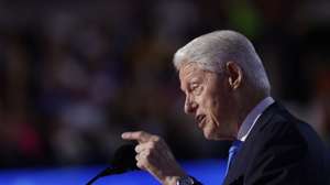 epa11559250 42nd President of the United States, Bill Clinton, delivers remarks during the third night of the Democratic National Convention (DNC) at the United Center in Chicago, Illinois, USA, 21 August 2024. The 2024 Democratic National Convention is being held from 19 to 22 August 2024, during which delegates of the United States' Democratic Party will vote on the party's platform and ceremonially vote for the party's nominee for president, Vice President Kamala Harris, and for vice president, Governor Tim Walz of Minnesota, for the upcoming presidential election.  EPA/CAROLINE BREHMAN