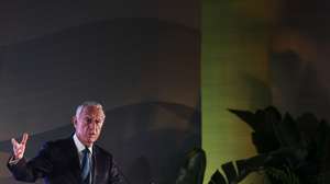 O Presidente da República, Marcelo Rebelo de Sousa, faz a sua intervenção durante o encontro anual do Conselho da Diáspora Portuguesa na Cidadela de Cascais, 20 de dezembro de 2024. TIAGO PETINGA/LUSA