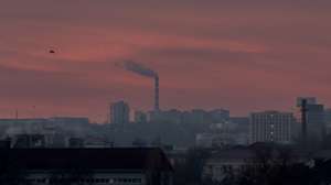 epa11810771 A power plant emits smoke at dusk in Chisinau, Moldova, 07 January 2025. Russian energy giant Gazprom suspended natural gas supplies to Moldova on 01 January 2025, citing unpaid debts. At the same time, Gazprom said it had stopped after Ukraine refused to renew a transit agreement. Moldova could be seriously affected by the stop of the transit agreement because it generates much of its electricity at a power station fueled by Russian gas.  EPA/DUMITRU DORU