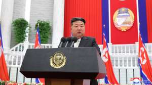 epa11595456 A photo released by the official North Korean Central News Agency (KCNA) shows North Korean leader Kim Jong Un delivering his speech on the 76th anniversary of the countryâ€™s founding in Pyongyang, North Korea, 09 September 2024 (issued 10 September 2024). According to KCNA, North Korean leader Kim Jong Un stated in his speech that the country will "steadily strengthen its nuclear force" to fully counter any threats posed by nuclear-armed rival states, and will intensify efforts to ensure that all of its armed forces, including the nuclear force, are combat-ready.  EPA/KCNA  EDITORIAL USE ONLY