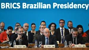epa11923740 Brazilian Minister of Foreign Affairs Mauro Vieira (C) attends the first BRICS Sherpas Meeting at the Itamaraty Palace, in Brasilia, Brazil, 25 February 2025. The meeting takes place from 25 to 26 February.  EPA/ANDRE BORGES