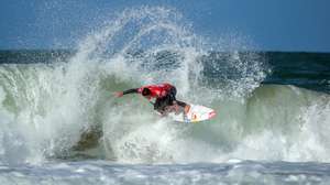 US surfer Griffin Colapinto during the round 32 of the third stage of the World Surfing Championship and the only stage that takes place in Europe,  in Super Tubos beach, in Peniche, Portugal, 18th march 2025. CARLOS BARROSO/LUSA