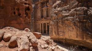 epaselect epa08498828 A view of the Treasury building at the reopened Petra archeological site, in Petra, some 280 km south of Amman, Jordan, 20 June 2020. Petra archeological site is one of the landmarks of Jordan tourism sector, the former Nabatean capital which dates back to about 200 BC, attracted in 2019, according to official figures, about 1,13 million visitors from all over the world. Following the start of the COVID-19 coronavirus pandemic in Jordan, the last tourist left Petra on 16 March. Since then its some 200 guides, 1,500 horse and donkey owners, hotels, restaurant and tourist stalls workers stayed without a fixed revenue. As Jordan tourism sites have officially reopened to domestic tourism on 16 June, locals flocked on 20 June to visit Petra in quiet surroundings without the big tourist buses.  EPA/ANDRE PAIN
