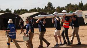 Uma equipa de universitários participa no EuRoC – European Rocketry Challenge (lançamento de foguetes), organizado pela Agência Espacial Portuguesa e conta com a participação de 28 equipas universitárias selecionadas de 16 países a decorrer no Campo Militar de Santa Margarida, em Constância, 14 de outubro de 2025. (ACOMPANHA TEXTO DE 15 DE OUTUBRO DE 2025). PAULO CUNHA/LUSA