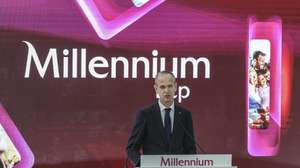 Miguel Maya, presidente executivo do Millennium BCP, durante a conferência de imprensa de apresentação dos resultados de 2025, em Oeiras, 25 de fevereiro de 2026. ANTÓNIO COTRIM/LUSA