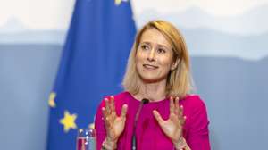 epa12797657 EU High Representative of the Union for Foreign Affairs and Security Policy Kaja Kallas speaks during a press briefing at the University of Zurich, in Zurich, Switzerland, 05 March 2026, where she delivered a Churchill Lecture at the EuropaInstitut.  EPA/MICHAEL BUHOLZER