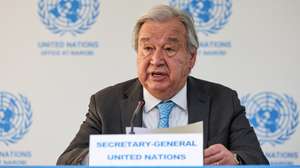 epa12947374 United Nations Secretary-General Antonio Guterres speaks during a press conference at the United Nations Office at Nairobi (UNON) following a groundbreaking and office inauguration ceremony for a major expansion of the UN’s Nairobi headquarters in Nairobi, Kenya, 11 May 2026. The events come as the United Nations advances an over USD 340 million investment in Nairobi, reinforcing the city’s position as the only UN Secretariat headquarters in the Global South and a growing hub for global decision-making.  EPA/DANIEL IRUNGU