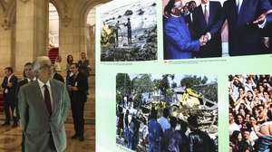 José Pedro Aguiar Branco, presidente da Assembleia da República, durante a inauguração da exposição “40 anos-40 fotografias Lusa” no âmbito das comemorações dos 40 anos da Agência de Notícias de Portugal em exibição no átrio principal da Assembleia da República, Lisboa, 26 de maio de 2026. ANTÓNIO COTRIM/LUSA