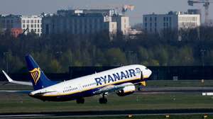 epa12895811 A Ryanair airplane departs from the Berlin Brandenburg Airport in Schoenefeld, Germany, 17 April 2026. Global airlines face surging jet fuel costs amid escalating tensions in the Middle East. The volatile situation is tightening supply and pushing kerosene prices to record levels.  EPA/FILIP SINGER