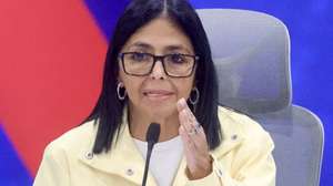 epa13082095 Acting President of Venezuela, Delcy Rodriguez, speaks during a press conference, where she thanked the 147 countries and 'international artists, including Bad Bunny among others, who sent aid' after the double earthquake, in Caracas, Venezuela, 02 July 2026. The death toll stands at at least 2,595, while the number of injured is 12,400, Rodriguez reported.  EPA/IVAN CARDENAS