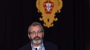 Um dos membros da Associação Coração Silenciado, António Grosso, fala aos jornalistas após uma audiência com o Presidente da República, Marcelo Rebelo de Sousa (ausente na fotografia), no Palácio de Belém, em Lisboa, 12 de janeiro de 2024. JOSÉ SENA GOULÃO/LUSA