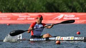 epa13192790 Fernando Pimenta of Portugal in the men’s 1000m category K1 heats at the Malta Regatta Course ICF Canoe Sprint &amp; Paracanoe World Championships in Poznan, Poland, 26 August 2026.  EPA/Jakub Kaczmarczyk POLAND OUT