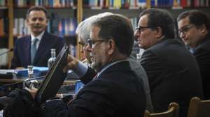 O ministro da Administração Interna (MAI) Luís Neves, durante a reunião do Conselho de Ministros na Escola Superior de Tecnologia e Gestão (ESTiG), em Bragança, 9 de setembro de 2026.   JOSÉ COELHO/LUSA