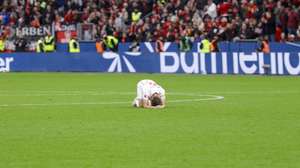 epa13313810 Patrick Osterhage of Freiburg reacts after the German Bundesliga soccer match between Bayer Leverkusen and SC Freiburg in Leverkusen, Germany, 18 October 2026.  EPA/CHRISTOPHER NEUNDORF CONDITIONS - ATTENTION: The DFL regulations prohibit any use of photographs as image sequences and/or quasi-video.