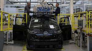 epa13210067 (FILE) - A VW ID. Buzz AD at the Volkswagen commercial vehicle electric car factory in Hanover, Germany, 04 March 2026 (reissued 03 September 2026). The Volkswagen Group announced on 03 September 2026, that its Supervisory Board unanimously approved the Executive Board's 'Future Plan 2030' transformation strategy. The plan includes the potential cut of approximately 50,000 jobs worldwide, while aiming to boost group profitability by scaling annual production capacity down to nine million units and streamlining its model lineup by around 50 percent.  EPA/CHRISTOPHER NEUNDORF