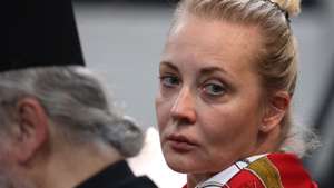 epa11388585 Yulia Navalnaya, widow of late Russian opposition leader Alexei Navalny, attends a memorial service honoring her late husband on his birthday, June 4th, at the Church of Saint Mary (Marienkirche) in Berlin, Germany, 04 June 2024. Outspoken Kremlin critic Navalny died at the age of 47 in an arctic penal colony on 16 February 2024 after being transferred there in 2023. The colony is considered to be one of the world's harshest prisons.  EPA/HANNIBAL HANSCHKE