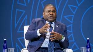 epa10364144 President of Mozambique Filipe Nyusi delivers remarks at the Peace Security Forum during the U.S. Africa Leaders Summit at the Walter E. Washington Convention Center in Washington, DC, USA, 13 December 2022. The U.S-Africa Leaders Summit brings together heads of state, government officials, business leaders, and civil society to strengthen ties between the U.S. and Africa.  EPA/SHAWN THEW