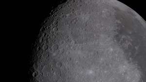 epa12874598 A handout photo made available by by the National Aeronautics and Space Administration (NASA) shows multiple lunar landmarks viewed during the Artemis II crew's flyby of the Moon on 06 April 2026. Visible features include Ohm crater, Oceanus Procellarum, Grimaldi crater, Pierazzo crater, the newly proposed Carroll crater, and the expansive Hertzsprung Basiin,  illustrating a range of geologic terrains, from dark volcanic plains to heavily cratered highlands and the remnants of ancient impact basins.  EPA/NASA/ HANDOUT  HANDOUT EDITORIAL USE ONLY/NO SALES