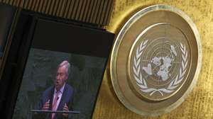 epaselect epa13255481 UN Secretary-General Antonio Guterres delivers his speech during the 81st session of the United Nations (UN) General Assembly at United Nations Headquarters in New York, New York, USA, 22 September 2026.  EPA/SARAH YENESEL