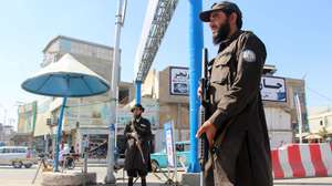 epa13259548 Taliban security personnel stand guard on a road in Kandahar, Afghanistan, 24 September 2026. Pakistani air and drone strikes hit several areas of Afghanistan, including Kandahar and Khost provinces, early on 24 September, according to Taliban local officials, who reported no casualties. Pakistan confirmed carrying out strikes on 10 locations across Afghanistan, saying the sites were used to launch or store drones following alleged drone attacks on Pakistan.  EPA/QUDRATULLAH RAZWAN