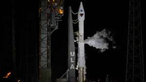 epa09526591 A handout picture made available by the National Aeronautics and Space Administration (NASA) shows a United Launch Alliance Atlas V rocket with the Lucy spacecraft stands ready to launch from Space Launch Complex 41, at Cape Canaveral Space Force Station in Florida, USA, 14 October 2021. Lucy will be the first spacecraft to study Jupiter's Trojan Asteroids. Like the mission's namesake – the fossilized human ancestor, 'Lucy,' whose skeleton provided unique insight into humanity's evolution – Lucy will revolutionize our knowledge of planetary origins and the formation of the solar system.  EPA/Bill Ingalls / NASA HANDOUT  MANDATORY CREDIT HANDOUT EDITORIAL USE ONLY/NO SALES