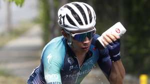 epa10449662 Colombian cyclist Miguel Angel Lopez of Team Medellin in action during the national road championship in Bucaramanga, Colombia, 05 February 2023.  EPA/Luis Eduardo Noriega A.