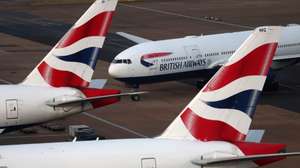 epa11846878 British Airways aircraft at Gatwick Airport in London, Britain, 23 January 2025. The British government is considering airport expansions in London. Plans for a third runway at Heathrow and a second runway at Gatwick are under review by the Treasury in an effort to boost growth. Transport Secretary Heidi Alexander has a deadline of 27 February to decide whether to permit Gatwick to bring its existing emergency northern runway into routine use.  EPA/ANDY RAIN