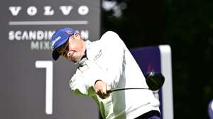 epa11399332 David Law of Scotland tees off on the fourth day of the Scandinavian Mixed DP World Tour Championship golf tournament, at Vasatorps Golf Club outside Helsingborg, Sweden, 09 June 2024.  EPA/Jonas Ekstromer  SWEDEN OUT