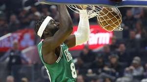 epa12760481 Boston Celtics center Neemias Queta dunks the ball for two points against the Golden State Warriors during the first half of the NBA game between the Boston Celtics and the Golden State Warriors in San Francisco, California, USA, 19 February 2026.  EPA/JOHN G. MABANGLO SHUTTERSTOCK OUT