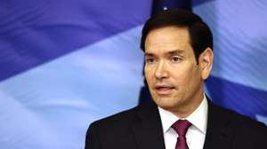 epa12476458 US Secretary of State Marco Rubio during a presser with Israel's Prime Minister Benjamin Netanyahu (unseen) following their meeting at the Prime Minister's office in Jerusalem on October 23, 2025. Rubio voiced confidence on October 23 in maintaining and expanding a Gaza truce deal as he met Israeli Prime Minister Benjamin Netanyahu.  EPA/Fadel SENNA / POOL