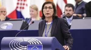 epa11611656 Portuguese member of the European Parliament Ana Catarina Mendes speaks during a debate on 'The Hungarian 'National Card' scheme and its consequences for Schengen and the area of freedom, security and justice' as part of the plenary session at the European Parliament in Strasbourg, France, 18 September 2024. The current plenary session takes place in Strasbourg from 16 to 19 September 2024.  EPA/TERESA SUAREZ