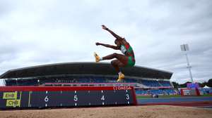 epa13171406 Jessica Barreira of Portugal competes during the Heptathlon Long Jump at the European Athletics Championships Birmingham 2026, in Birmingham, Britain, 15 August 2026.  EPA/ADAM VAUGHAN