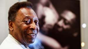 epa07995826 Brazilian soccer legend Edson Arantes do Nascimento, better known as Pele, poses during an interview with Spanish news agency EFE at the Pele Museum in Santos, Brazil, 12 November 2019 (issued 14 November 2019).  EPA/SEBASTIAO MOREIRA