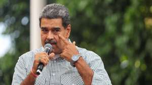 epa11570312 Venezuelan President, Nicolas Maduro, speaks to his followers in Caracas, Venezuela, 28 August 2024. Chavista supporters celebrated on 28 August in the streets of Venezuela the re-election of President Nicolas Maduro in the elections held a month ago, as Venezuelan opposition leader Maria Corina Machado also held a rally in Caracas protesting against the official results of Venezuela's presidential elections, and claiming the victory of Edmundo Gonzalez Urrutia.  EPA/MIGUEL GUTIERREZ