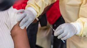 epa11644023 A medical staff prepares to innoculate a person for smallpox and mpox with a vaccine made by Danish drugmaker Bavarian Nordic in a symbolic start of the mpox vaccination campaign at Goma General Hospital, in Goma, Democratic Republic of Congo, 05 October 2024. The Democratic Republic of Congo received 265,000 doses of the MVA-BN vaccine donated by the European Commission's Health Emergency Preparedness and Response Authority, Gavi, the Vaccine Alliance, and the US government. According to the RDC Health Minister Samuel-Roger Kamba, the country has recorded more than 30,000 mpox cases, with 988 deaths.  EPA/MOISE KASEREKA