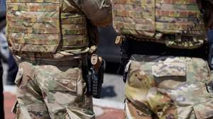 epa12334593 Members of the National Guard patrol with their service firearms outside Union Station in Washington, DC, USA, 29 August 2025. President Trump said he is considering deploying the National Guard and federal agents to other major cities, mainly blue states to fight what he claims is increasing crime.  EPA/AARON SCHWARTZ