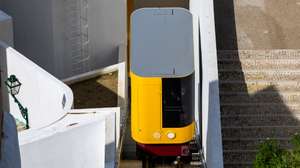 Funicular da Graça, um equipamento que vai assegurar o percurso desde a rua dos Lagares, na Mouraria até ao miradouro Sophia de Mello Breyner Andresen, em frente à Igreja da Graça, em Lisboa, 12 de março de 2024. JOSÉ SENA GOULÃO/LUSA