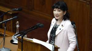 epa12760703 Japan's Finance Minister Satsuki Katayama delivers a policy speech at the Diet in Tokyo, Japan, 20 February 2026. The speech marked the start of a Diet session following her reelection as Prime Minister.  EPA/FRANCK ROBICHON