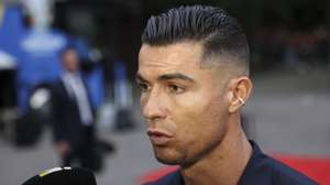 Portugal national soccer team player Cristiano Ronaldo talks to the press after arriving to Harsewinkel, Germany, 13 June 2024. The Portuguese national soccer team is based in Harsewinkel during the UEFA EURO 2024. MIGUEL A. LOPES/LUSA