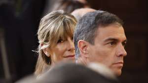 epa11422060 Spain&#039;s Prime Minister Pedro Sanchez (R) and his wife Begona Gomez attend a ceremony on the occasion of the 10th anniversary of King Felipe&#039;s proclamation held at the Royal Palace in Madrid, Spain, 19 June 2024. Spain&#039;s King Felipe VI was handed the royal sash by his father, King Emeritus Juan Carlos I, back on 19 June 2014, ending 39 years of reign.  EPA/Chema Moya Pool